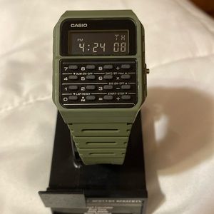 New Casio CA53WF-3B, 8-Digit Calculator Green Watch, Resin Strap